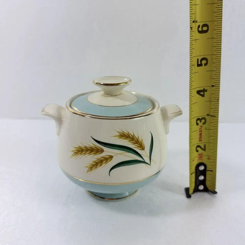 International D.S. CO. VIKING WHEAT Covered Sugar Dish 1950s-1960s Vintage